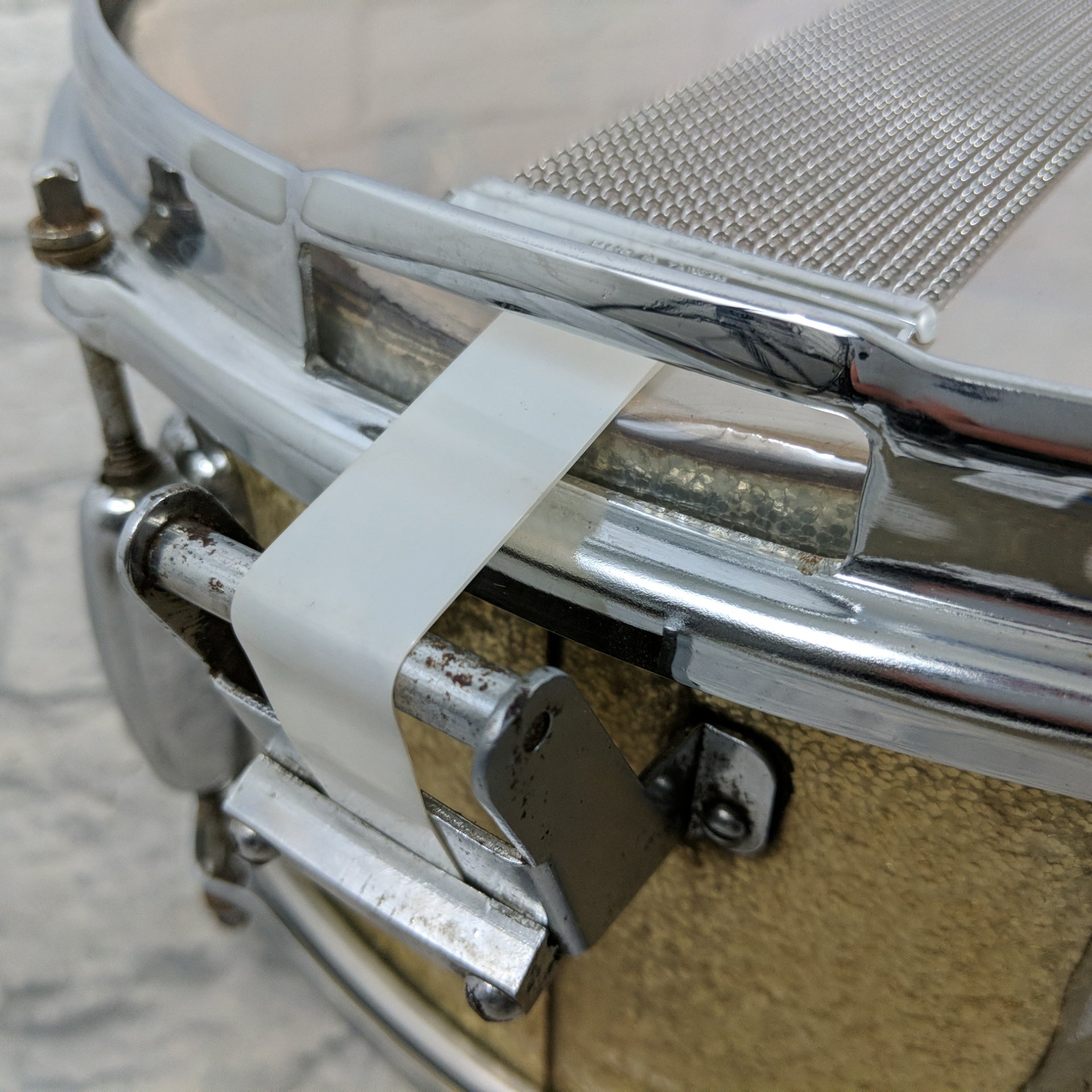 Vintage 1964 Slingerland 5.5x14 Gene Krupa Snare Drum Champagne Sparkle Niles