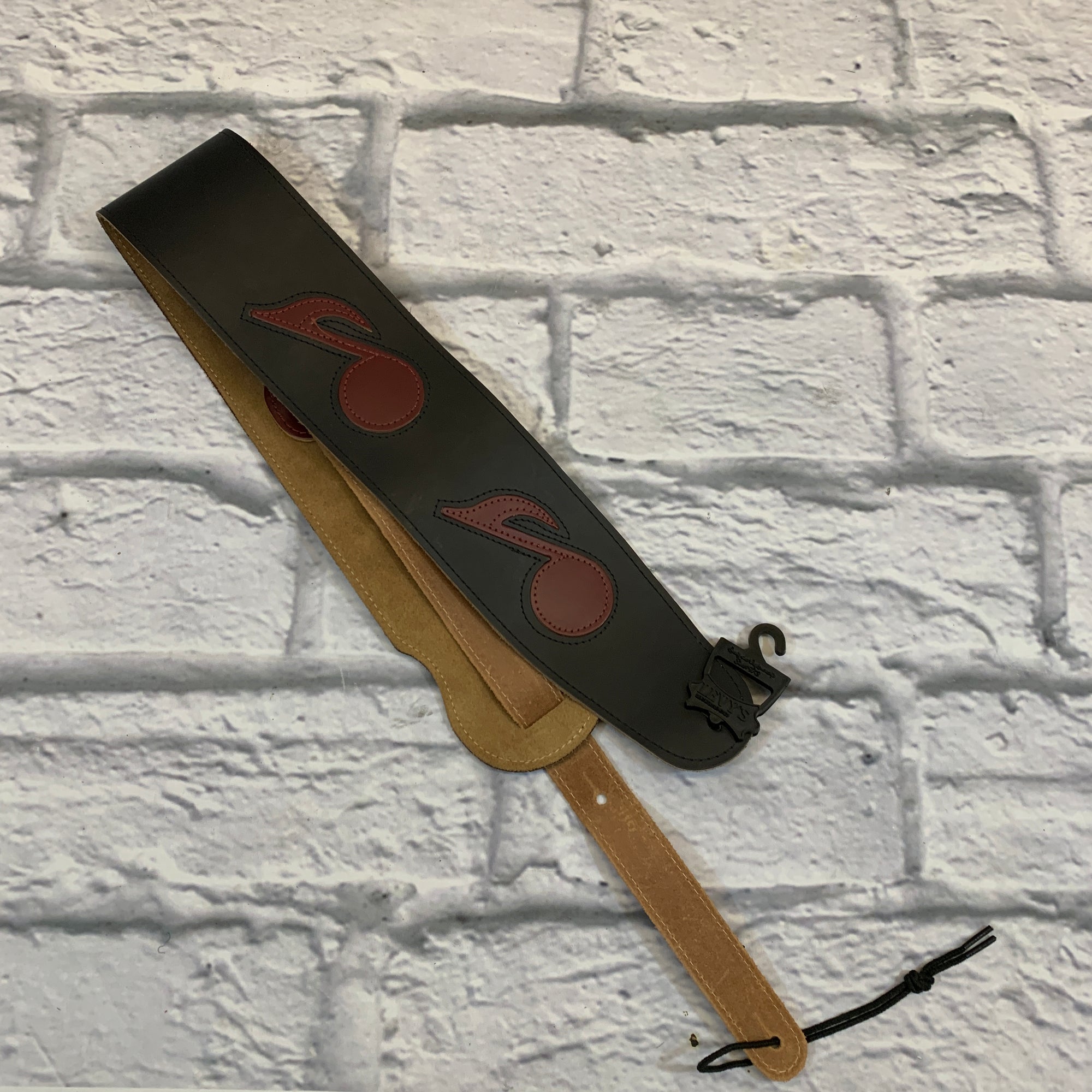 Levy's 3.5" M4N Genuine Leather Musical Notes Guitar Strap
