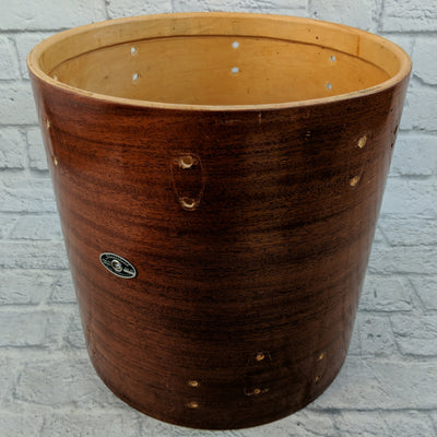 Slingerland Vintage 70s Ribbon Mahogany Veneer 3ply Clear Maple Interior 16x16 Floor Tom Shell