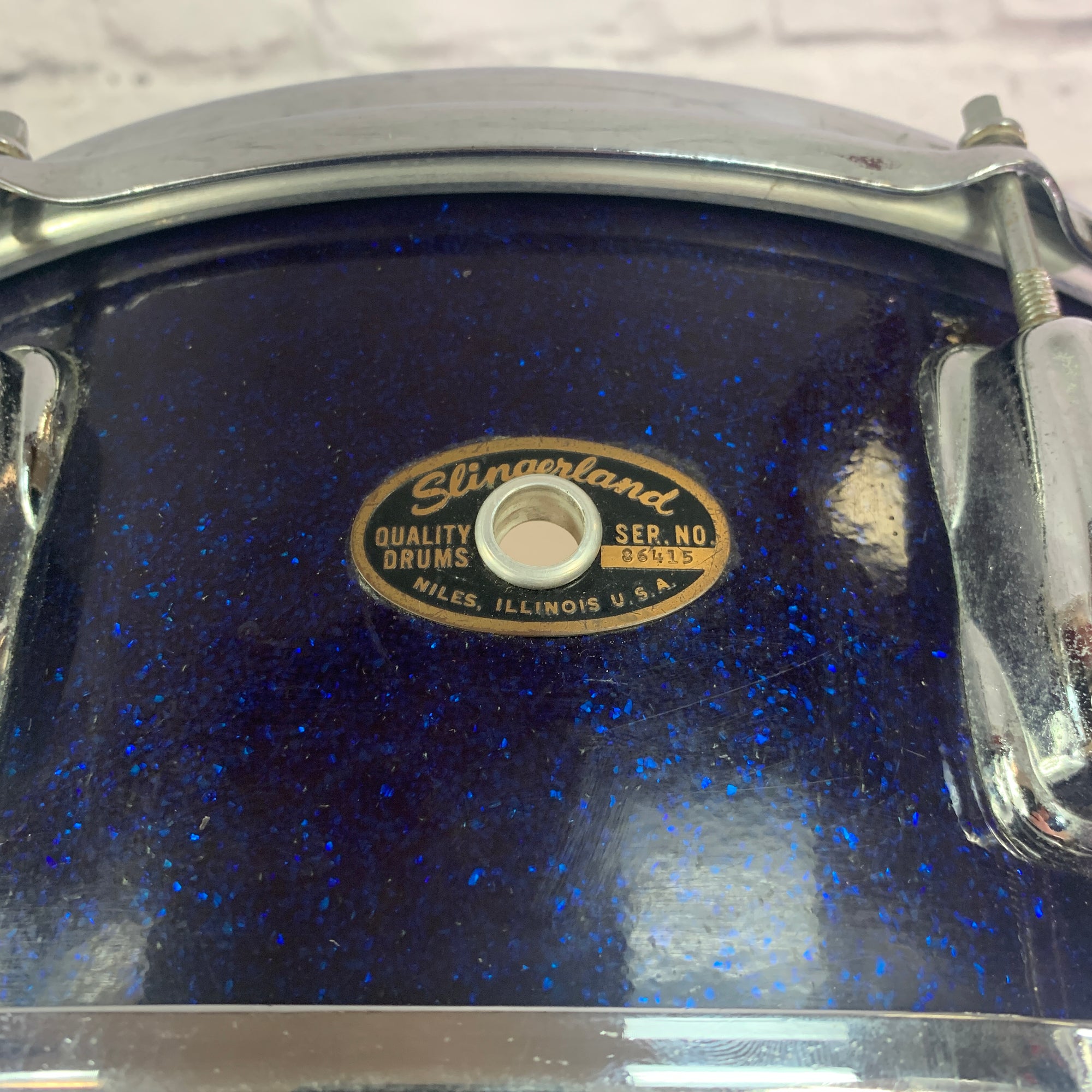 Vintage 1960's Slingerland Snare Drum 14 - Blue Sparkle