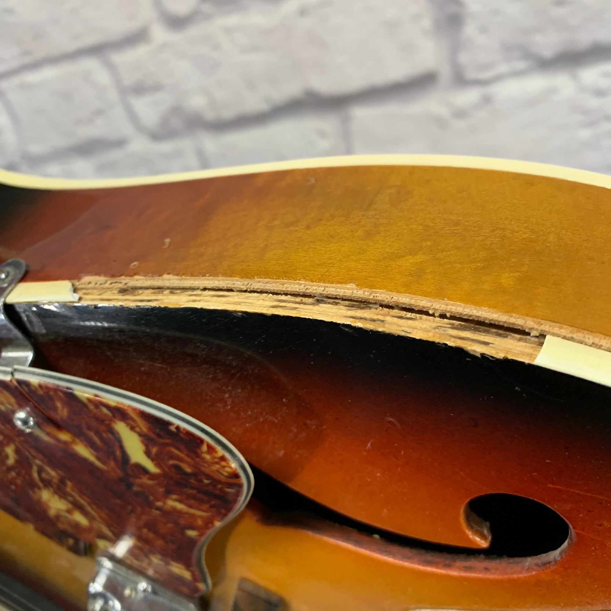 Vintage 1960s Japan Hollow Body Electric Guitar Sunburst | Project Guitar