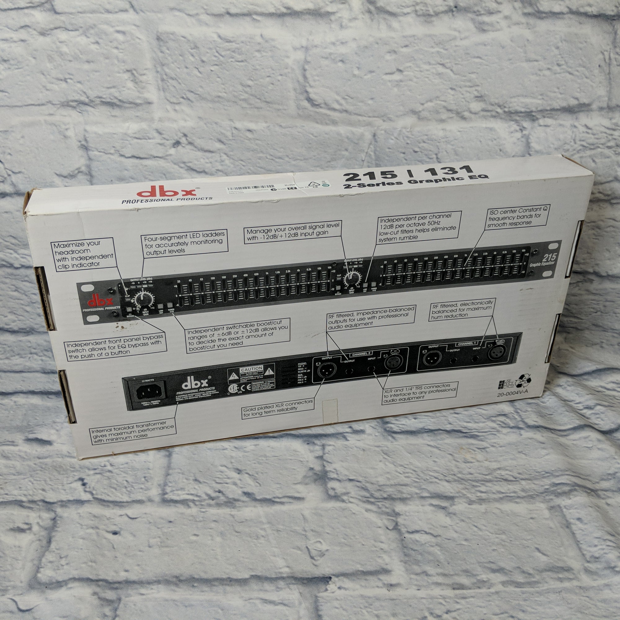 DBX 215 Dual 15-Band Graphic Equalizer unwrapped in Original Box