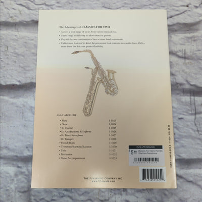 Classics For Two E Flat Alto / Baritone Saxophone