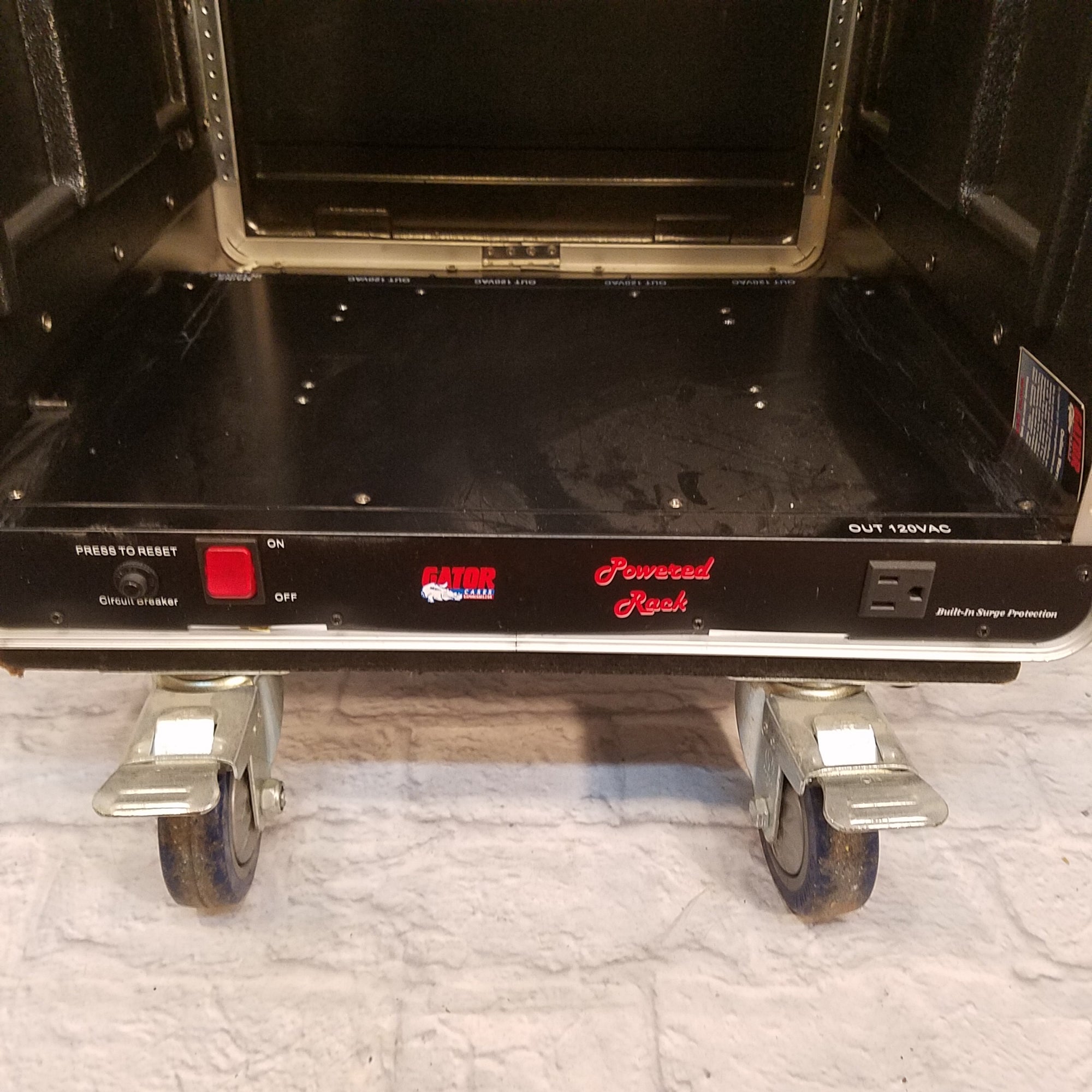 Gator ATA Molded PE Pop-Up Console Rack 10U Top 12U Bottom w/Power and Casters