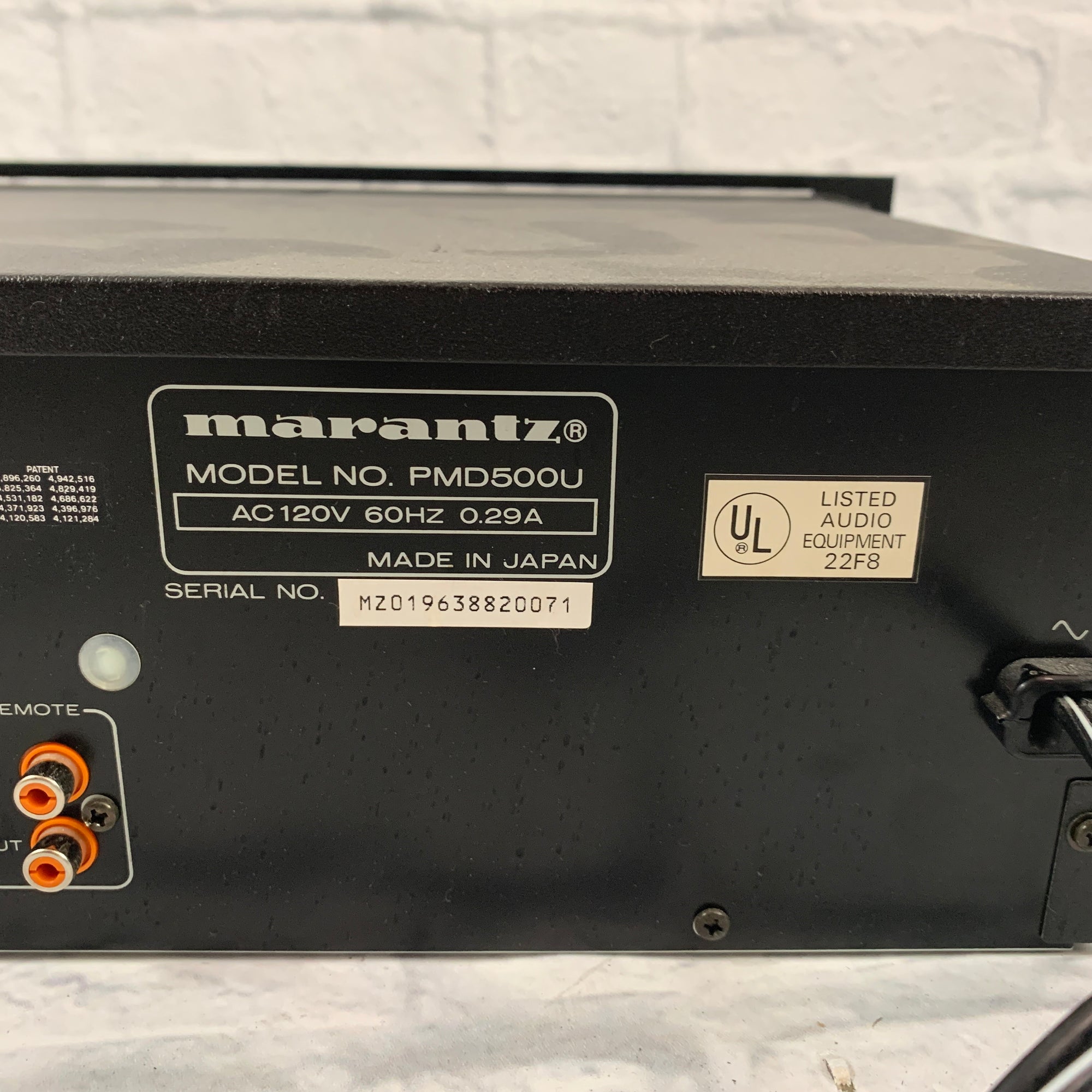 Marantz Professional PMD-500U Rackmount Cassette Recorder AS IS
