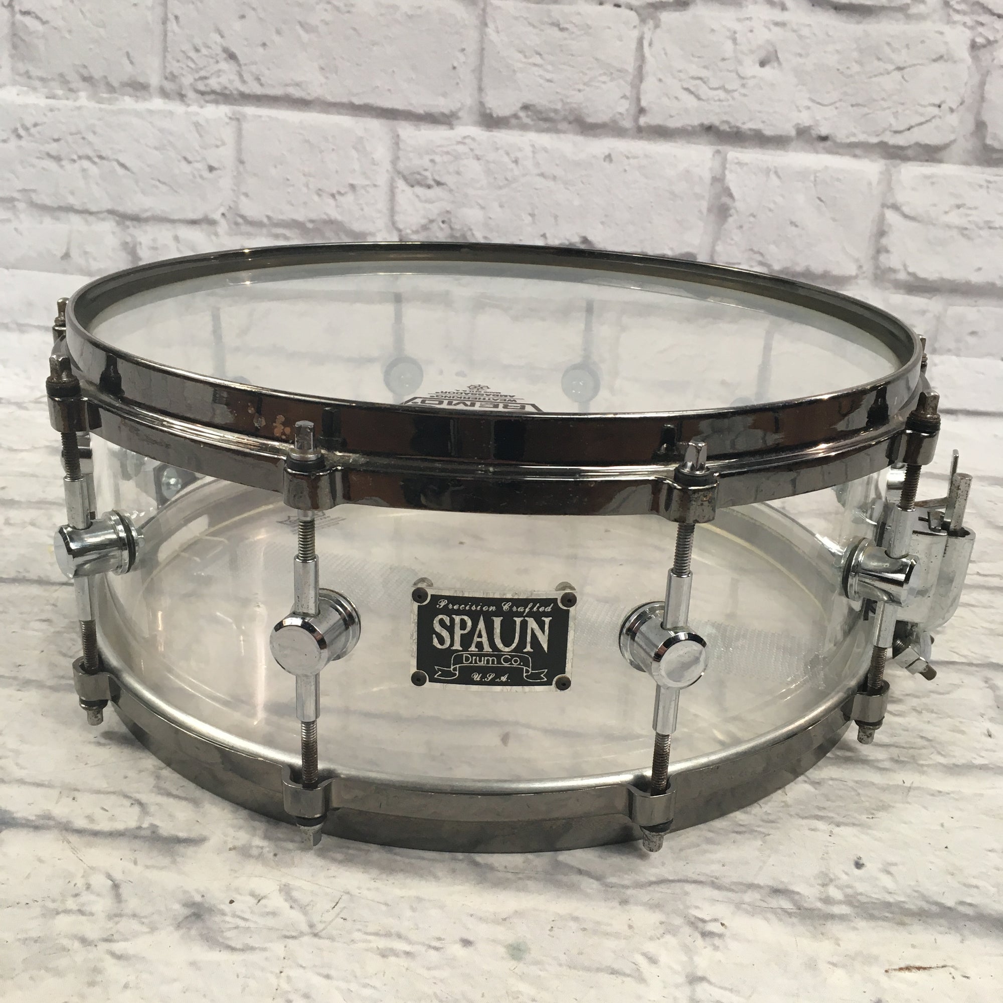 Spaun 14x5.5 Clear Acrylic Snare Drum