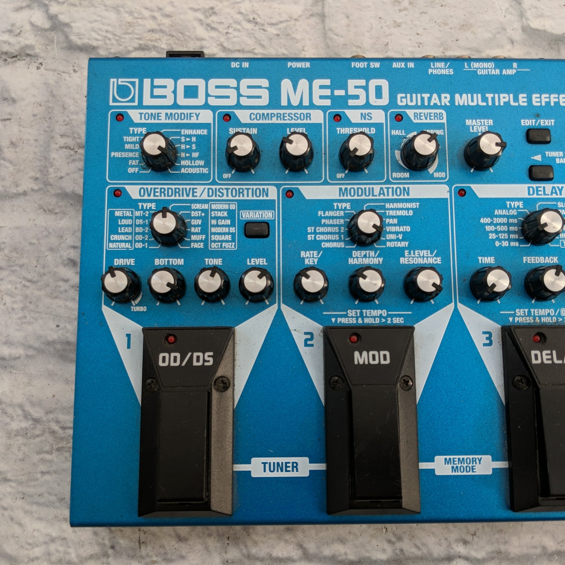 boss me 50 guitar multiple effects pedal Boss ME-50 Multi Effects Guitar Pedal