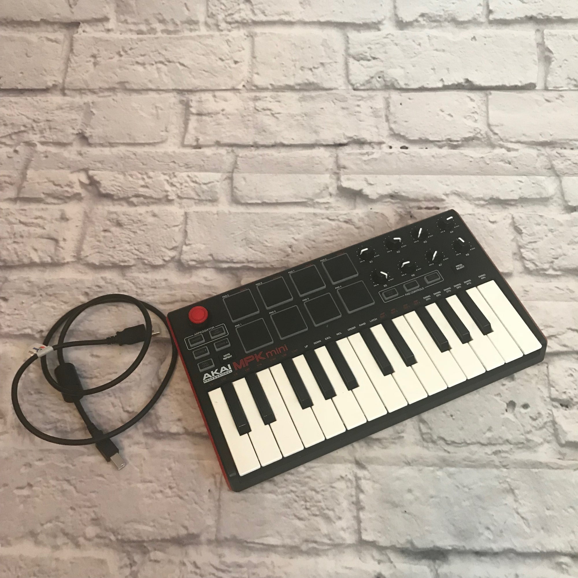 Akai MPK Mini 25 Key Red Midi Keyboard Controller