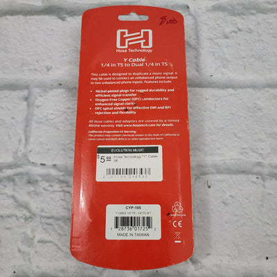 Hosa Technology "Y" Cable 5ft