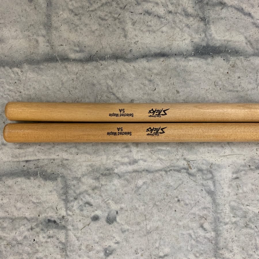 On-Stage Sticks Pair Maple Drumstick 5A Nylon Tip