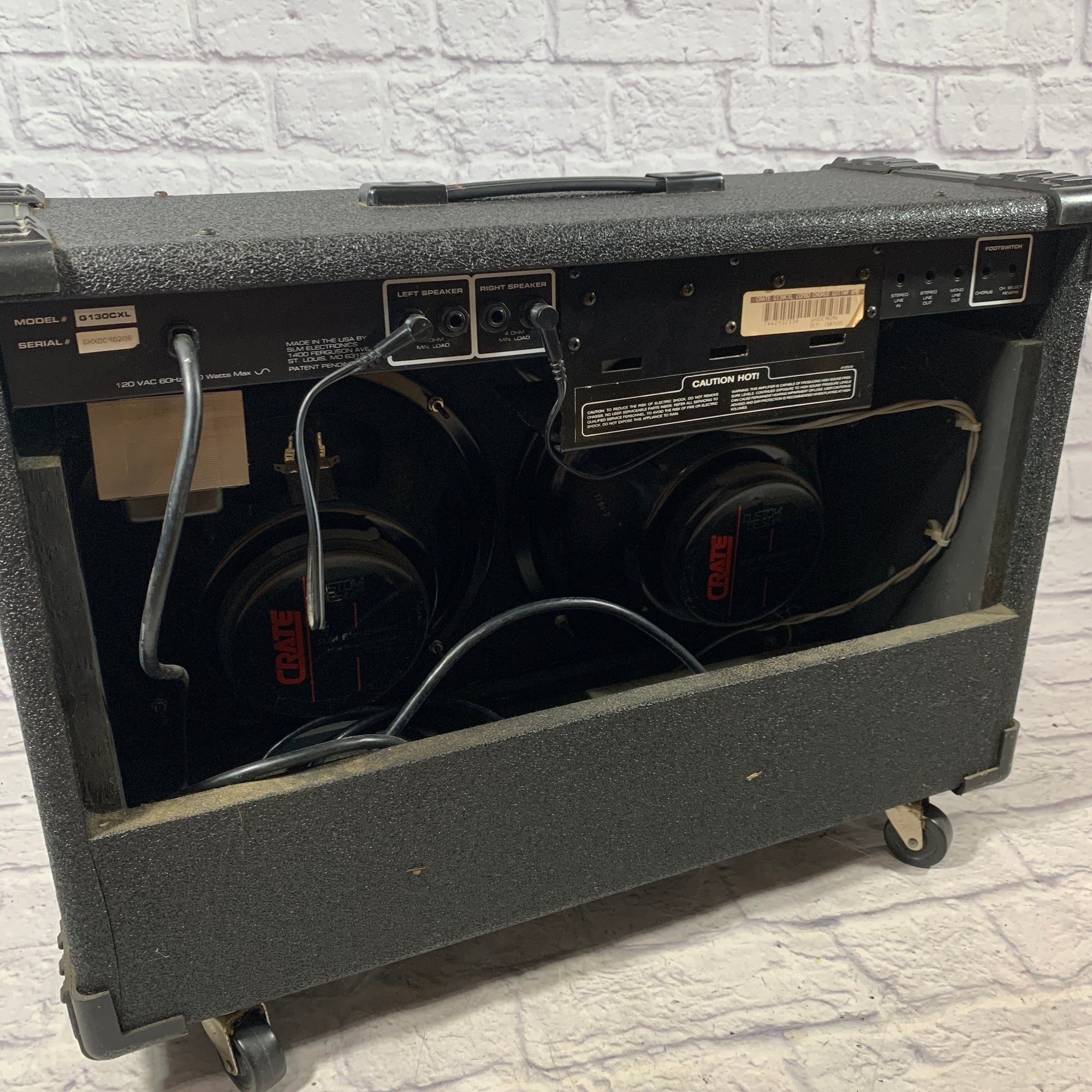 Crate G130C XL Chorus 2x12 Guitar Combo Amp w/ casters