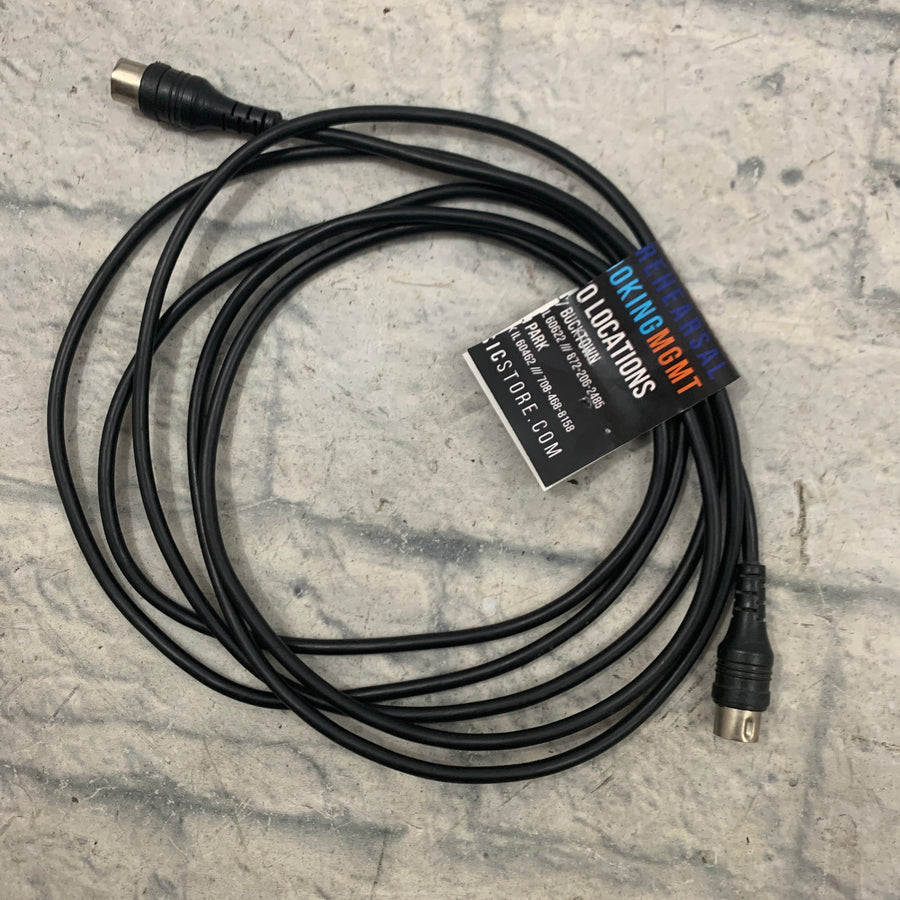 Black 9ft 5-Pin MIDI Cable