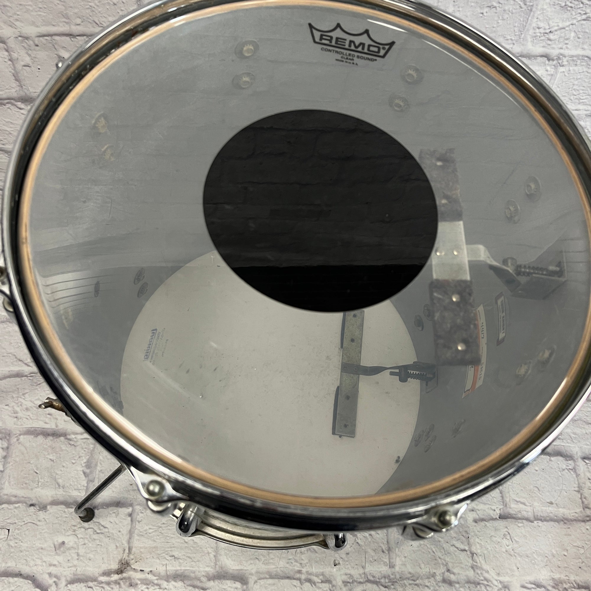 Gretsch 14x14 Stop Sign Badge Floor Tom White Marine Pearl