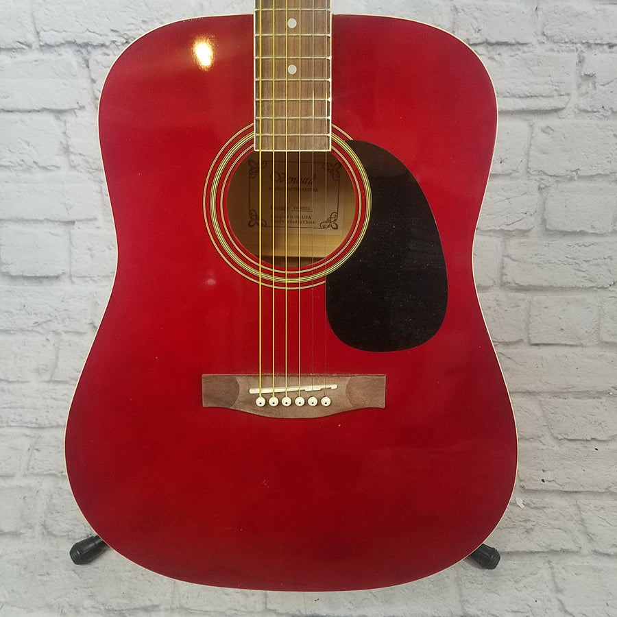 Ventura VWDORED Red Dreadnought Acoustic Guitar