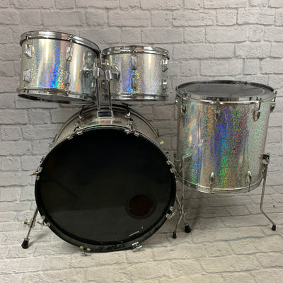 4pc MIJ Drum Kit Holographic Sparkle Wrap Drum Kit
