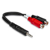 Hosa Technology Stereo Breakout Adaptor Cable - 3.5mm TRS to Dual RCAF