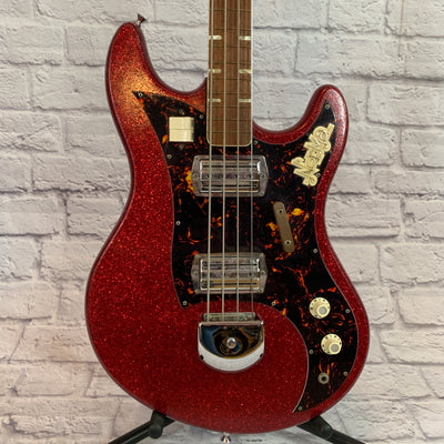 Vintage 1960's Norma EB-220 Electric Bass Ruby Sparkle