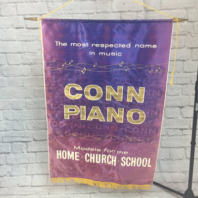 Vintage Conn Piano Banner Flag