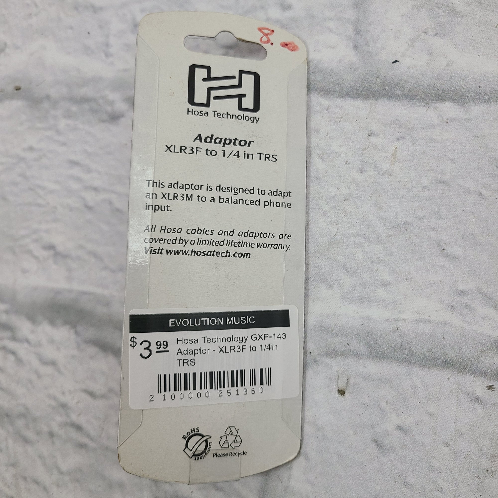 Hosa Technology GXP-143 Adaptor - XLR3F to 1/4in TRS