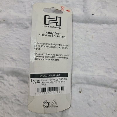 Hosa Technology GXP-143 Adaptor - XLR3F to 1/4in TRS