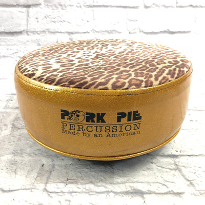 Pork Pie Leopard and Gold Sparkle Drum Throne Seat