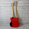 Badaax Double Neck SG Electric Guitar with Gig Bag - Red