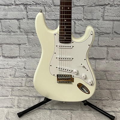 Harmonia Strat-Style Electric Guitar (White)