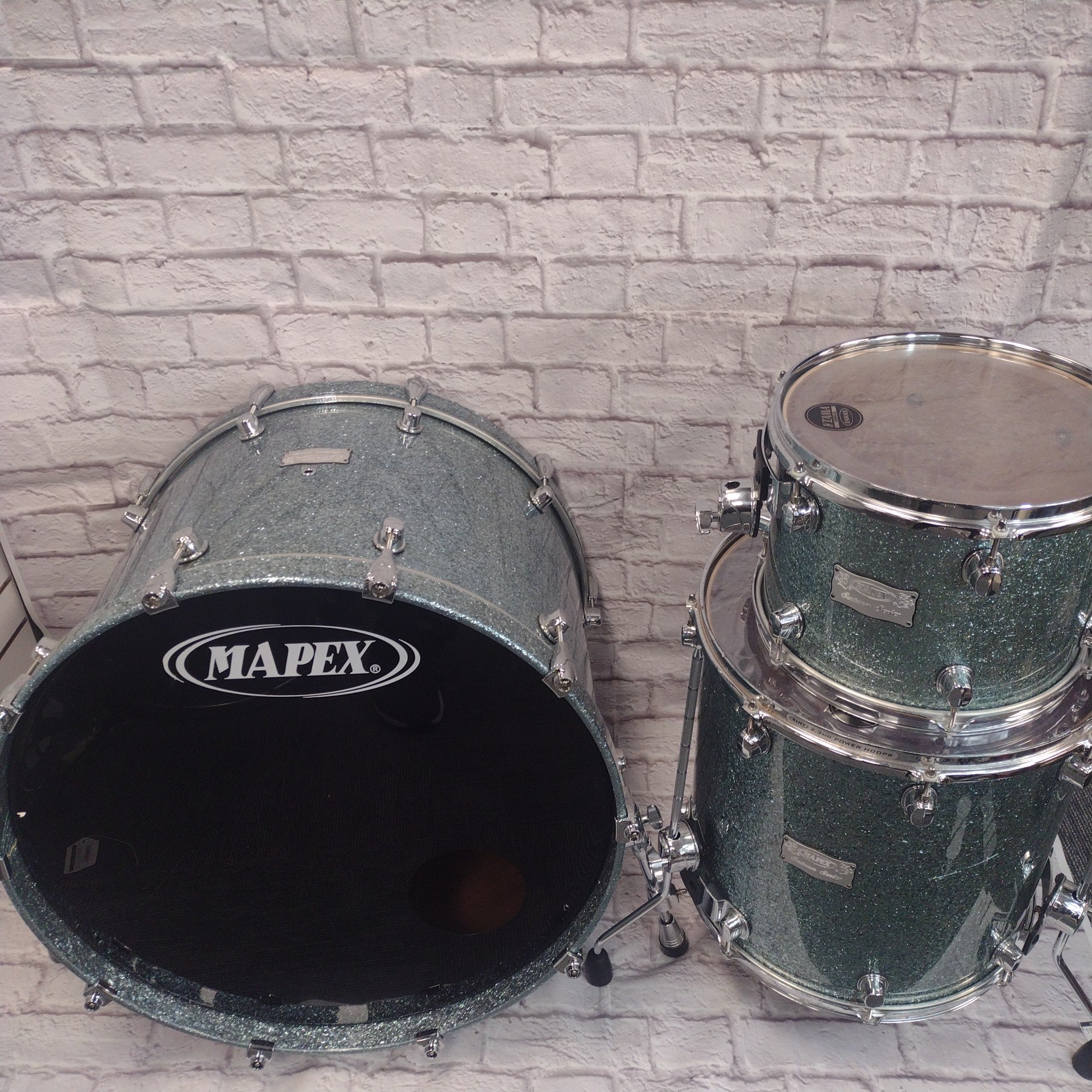 Mapex 3pc Saturn Blue Ocean Sparkle Drum Kit