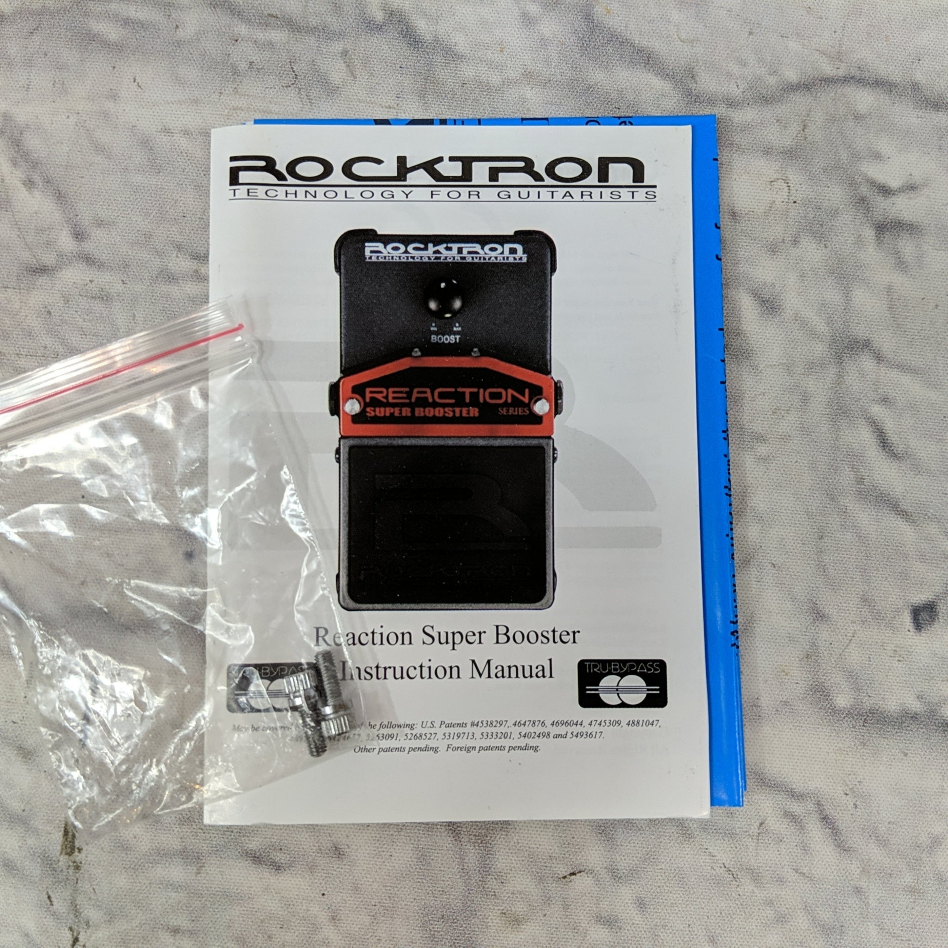 Rocktron Reaction Super Booster Overdrive Pedal- New Old Stock!