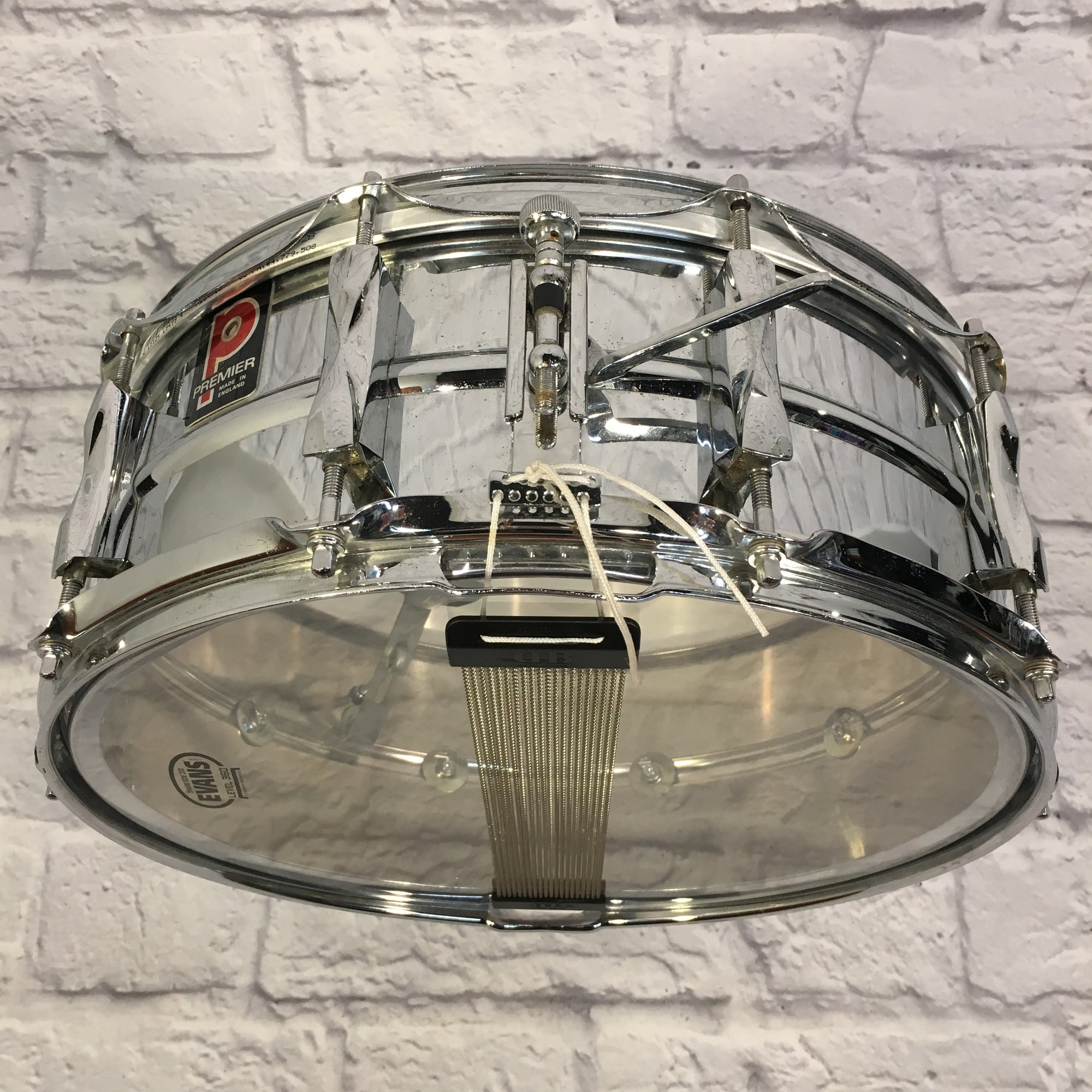 1969 Premier PD8635 14x5.5 Inch 10 Lug Steel Snare Drum