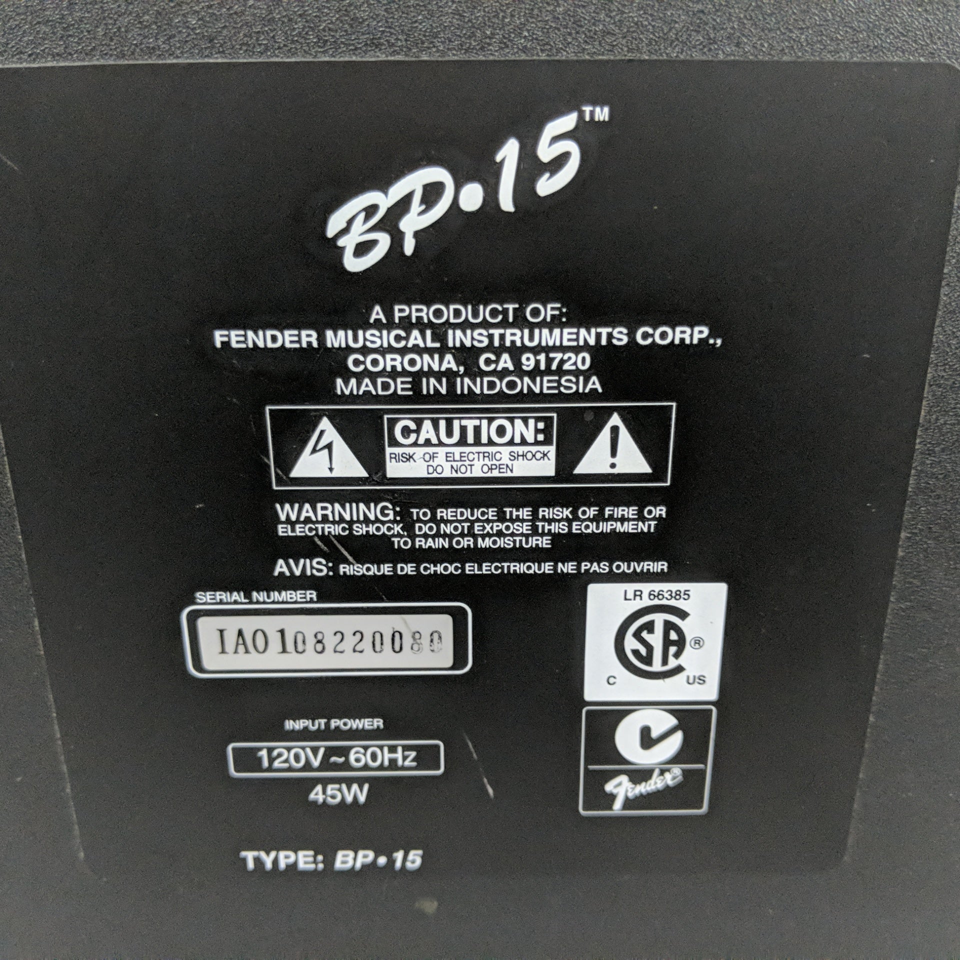 Squier BP-15 Bass Combo Amplifer