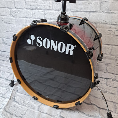 Sonar Force 3007 red to black fade sparkle drum kit