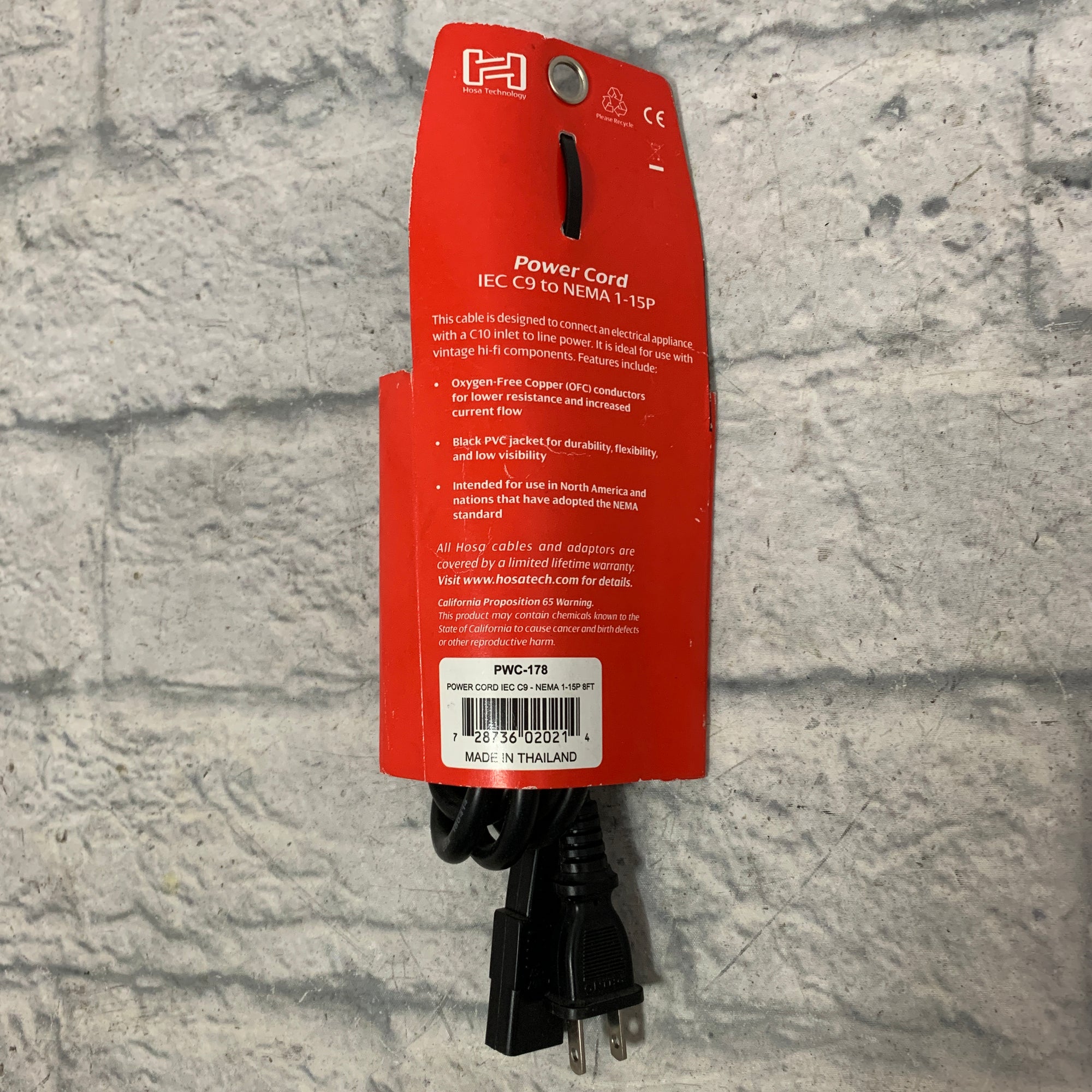 Hosa PWC-178 Amp Electrical Power Cable 8ft - New Old Stock!