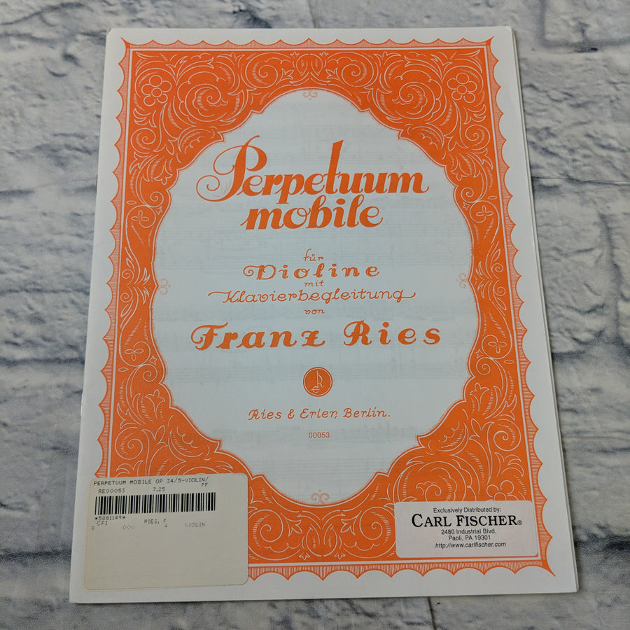 Perpetuum Mobile fur Dioline mit Klavierbegleitung von F Ries  Op 34/5-violin