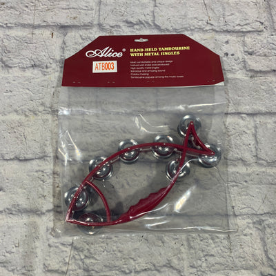 Alice Red Fish Hand-Held Tambourine