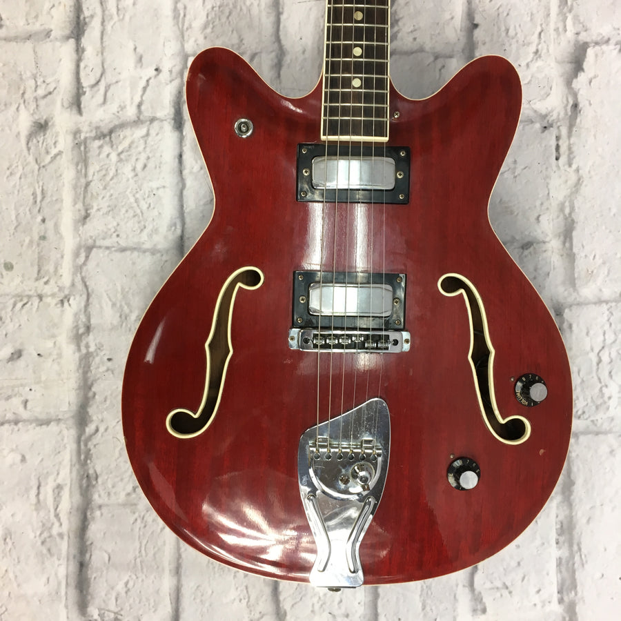 ** Vintage 1960's Stradavox Semi-Hollow Wine Red Guitar