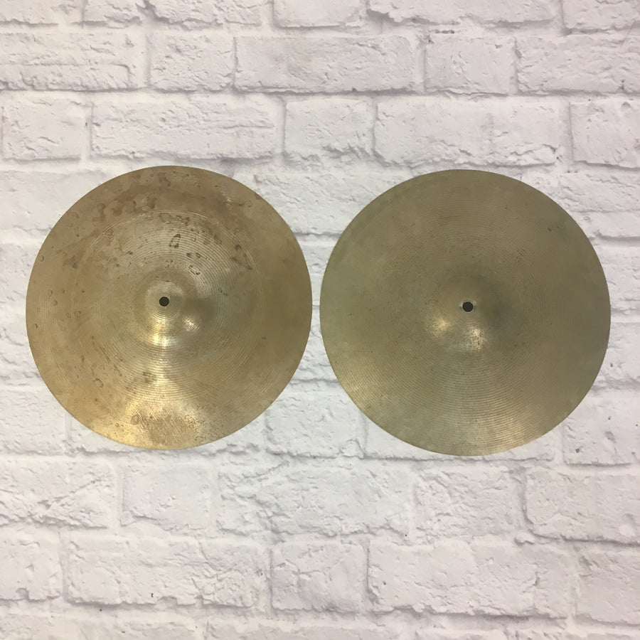 Vintage 1960s Ludwig Standard Paiste 14 Inch Hi Hat Cymbals