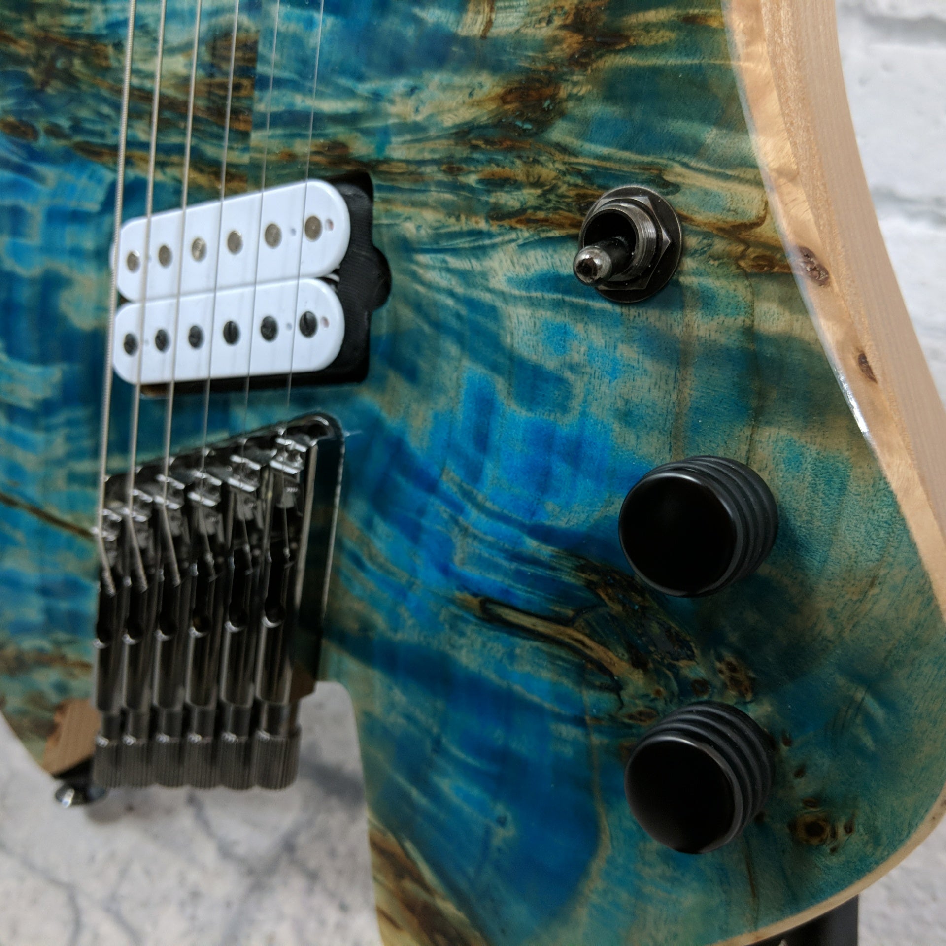 Blackat HSA Poplar Burl Trans Blue over 3pc Black Limba 6 String Electric Guitar