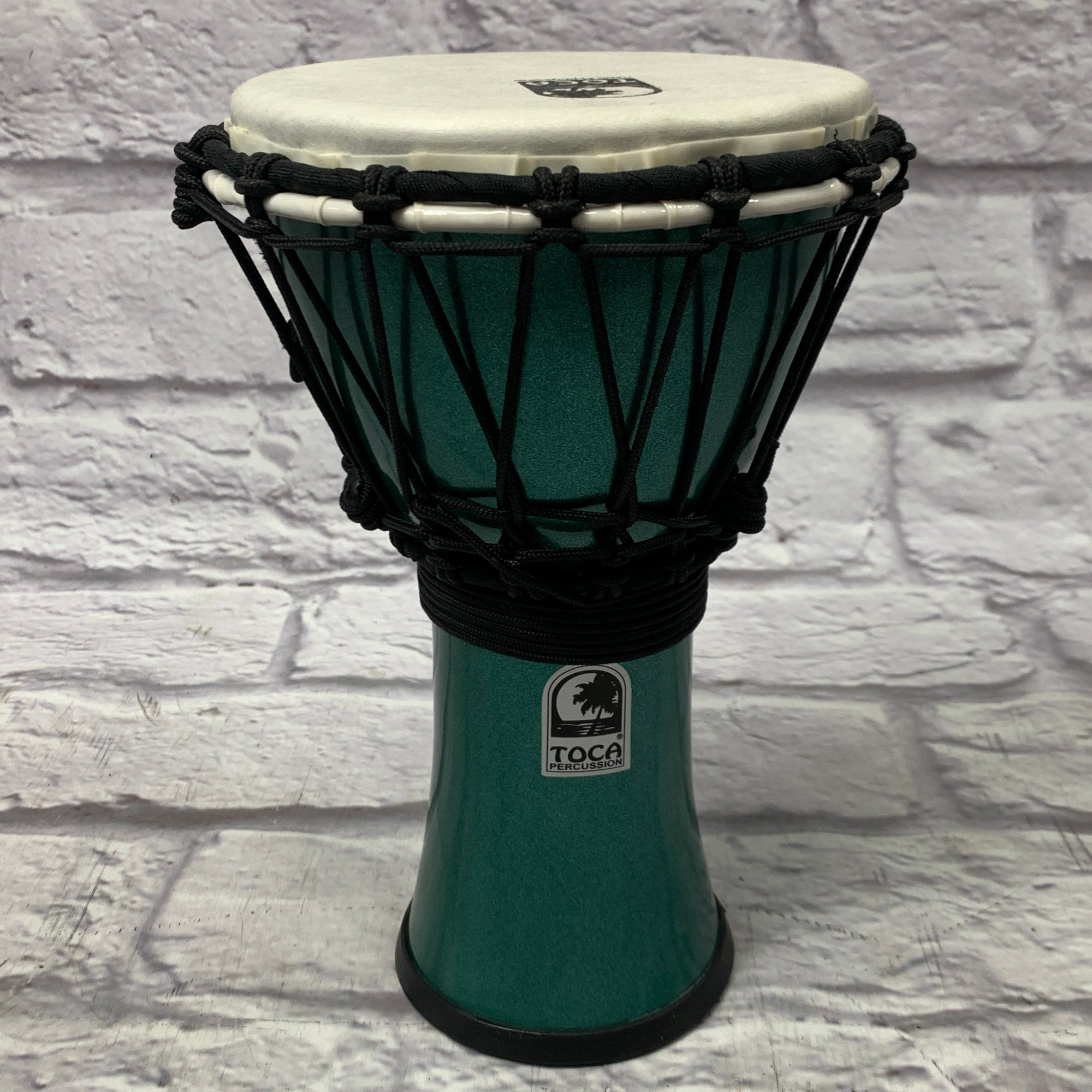 Toca TFCDJ-7 Freestyle Colorsound 7" Rope Tuned Djembe - Metallic Green