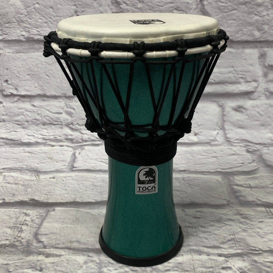 Toca TFCDJ-7 Freestyle Colorsound 7" Rope Tuned Djembe - Metallic Green