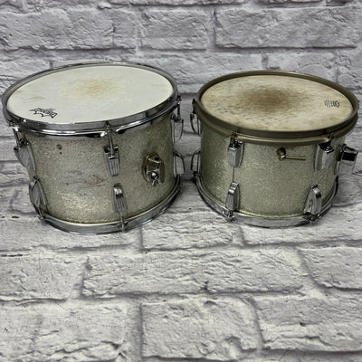 Ludwig Keystone Badge 12 13 16 22 - Silver Sparkle Players Grade 1960s Drum Kit