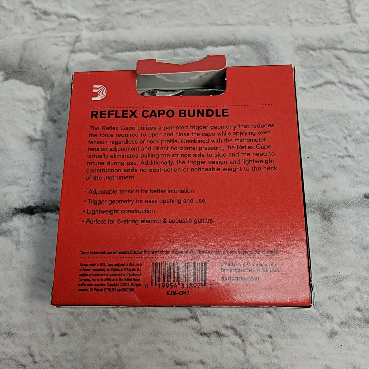 D'Addario Reflex Capo Bundle with 12-53 Phosphor Strings