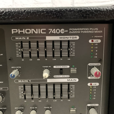 Phonic Powerpod 740 Plus 2X220W 7-Channel Powered Mixer with Digital Effects