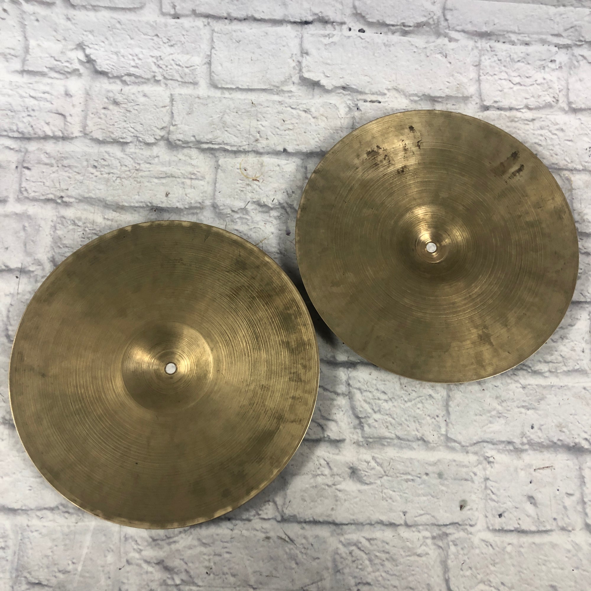Vintage 1960s Zildjian 14 Hi Hat Cymbal Pair