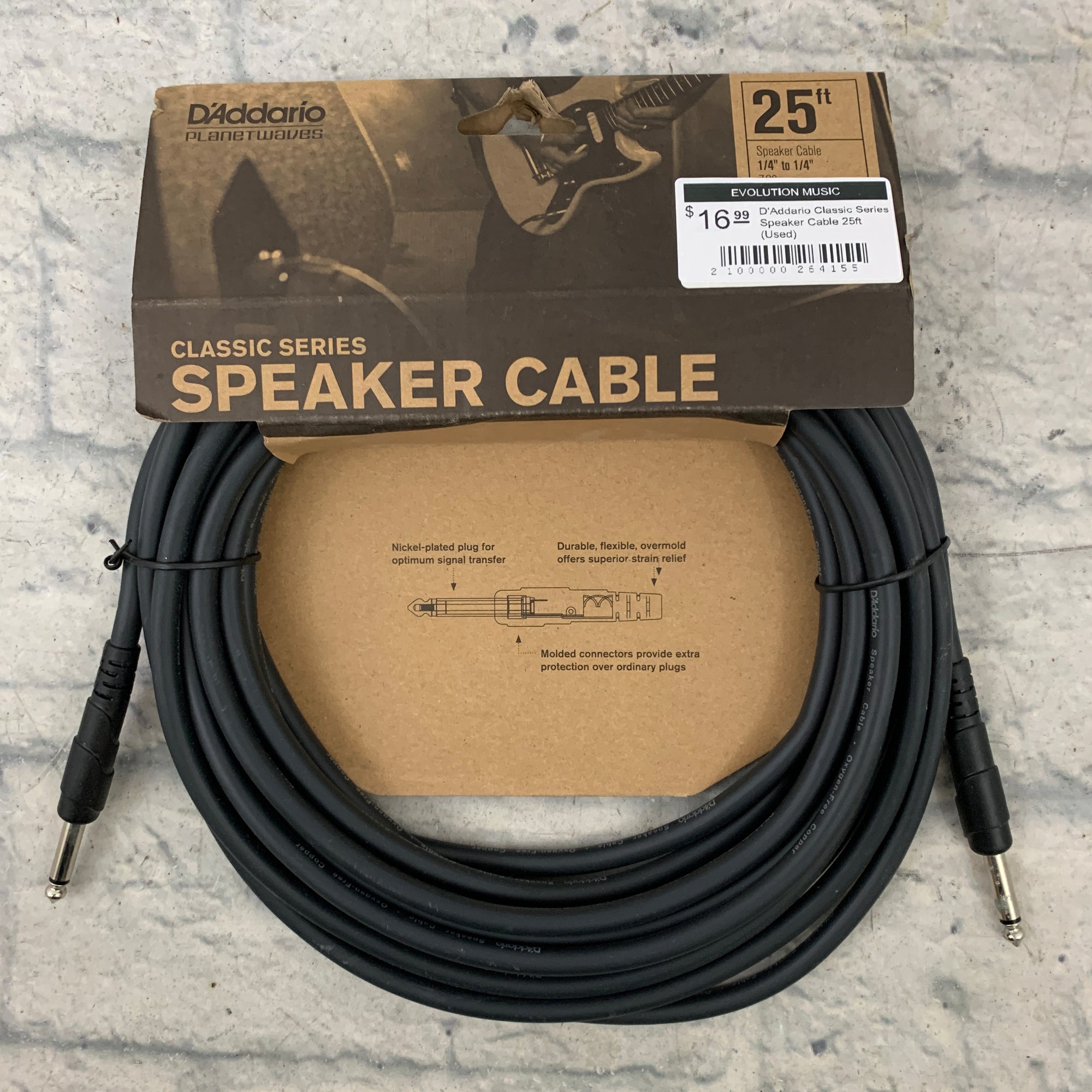 D'Addario Classic Series Speaker Cable 25ft (Used)