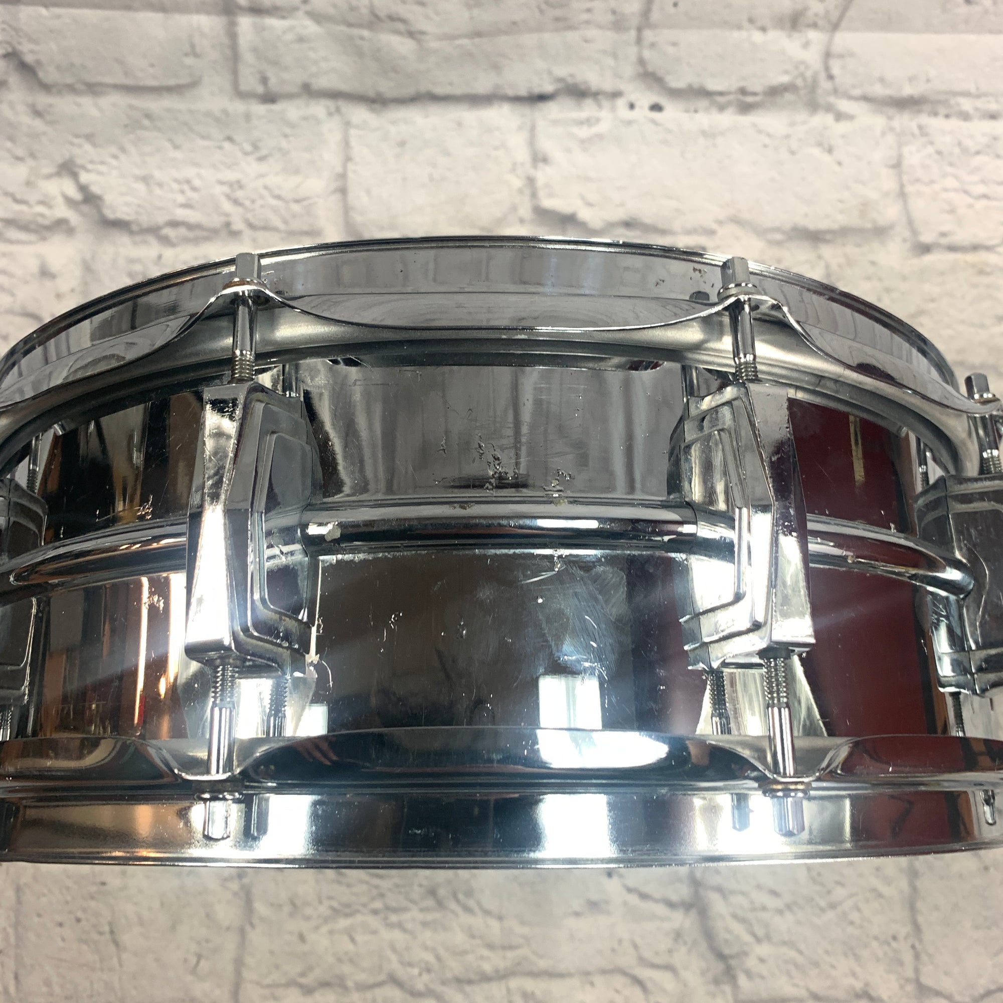 Vintage Ludwig Olive Badge Supraphonic Chrome Over Aluminum 14" Snare