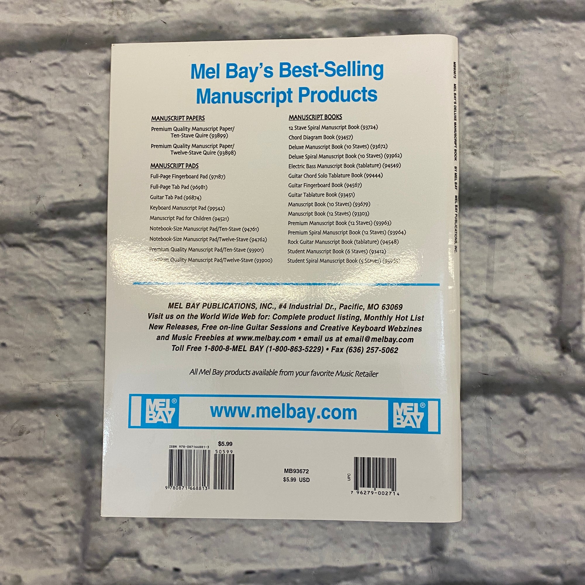 Mel Bay Deluxe Manuscript Book