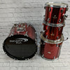 Percussion Plus Metallic Red 4pc Drum Set