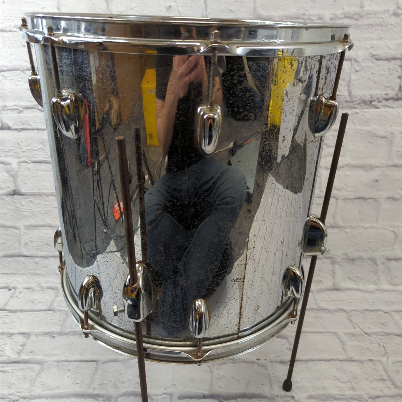 Slingerland 16x16 Chrome Over Wood Floor Tom