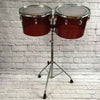 Ludwig Vistalite Red 2 Piece Concert Toms w/ Stand (missing badge)